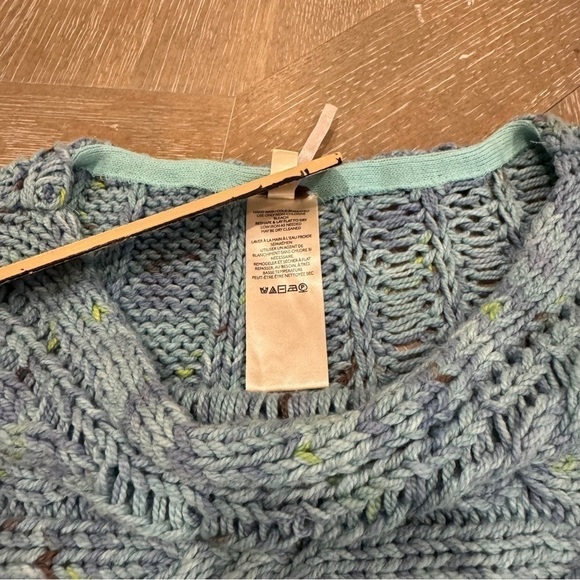 NEW FREE PEOPLE HONEY CABLE PULLOVER SIREN BLUE WOMENS SWEATER   SIZE XS  NWOT - Picture 8 of 10